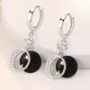 Boucles d'oreilles en peluche Fanqieliu Star 925 Silver Needle Crystal Moon Star Drop For Women Vintage Jewelry Girl Gift FQL21480