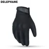 Gants de travail résistant aux usures hommes Black Full Finger Fincles durs Gants de sécurité protecteurs pour la chasse à la randonnée de l'escalade