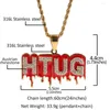 Подвесные ожерелья Hip Hop Full Dotesones Lice Out Gold Color 316L из нержавеющей стали Htug Письмовые подвески для ювелирных украшений для мужчин