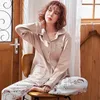 Ev Giyim Kadınları Pijama Setleri Pamuk Uzun Kollu Talif Uzun Kol ve Pantolon Hayvan Baskı Pijama Seti Seti Giya Kadınları Sonbahar Homewear