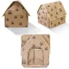 Pet House Portable Cat Dog Villa Footprint Pattern Cats Chiens NEST NEST PLIMable Small Medium Indoor Pets Bed Tent Puppy Kennel Shed