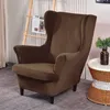 Coperture per sedie Copertura ala elastica velluto caldo inverno divano a poltrona singola divano spandex slipback con cuscino di sedile