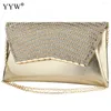 Evening Bags Ladies Handbag Wedding Luxury 2024 Rhinestone Envelope Bag Women Gold Silver Party Clutch And Purse Female