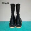 Botas Black Street Exclusivo Bloco de Construção Ing Sola de Couro Designer Handmade Pentagrama Coveiro Botas