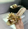 Luxury Sandal Designer Shoes Brand Slippers for Women äkta läder med kristallstorlek från 35 till 41 vita guld svart färger snabb leverans grossistpris