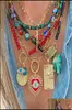 Anhänger Halskette Anhänger Juwely Evil Eye Herz rotes Grüne Halskette für Frauen Choker Goth ästhetische Boho Vintage Collier Femme FA3101215