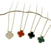Van Zuid -Korea Lucky Four Leaf Clover ketting roestvrijstalen hanger met diamant maas rode sleutelketen sieraden dames eenvoudige sieraden