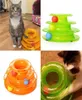 Üç Seviye Kule Tracks Disk Cat Pet Oyuncak İstihbarat Eğlence Raf G9555411841