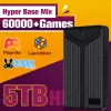 Hyper Base Mix 5TB 게임 하드 드라이브 PS4/PS3/PS2/GameCube/Sega Saturn/Wiiu 플러그 플레이를위한 60000 개 이상의 게임 내장 60000 이상