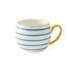 Mugs 360ml Japanese Ceramic Coffee Cup Set With Saucer Hand Painted Milk Mug Teacup Dessert Tray Household Microwave Handgrip Cups