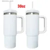 Mugs Blank sublimation lossy white H2.0 30oz quencher adventure tumbler with lid and straw double walled stainless steel travel mus cups best value ifts 25PCS/CASE L49