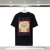 Brand Designer Tees Rainbow Letter Imprimé à manches courtes Coton Men Loose Men Casa Blanca Femmes Shirt Casablancashirt Street Shorts Sheet Vêtements