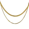 Colliers pendants yhpup charmant nouveau collier de chaîne de serpent géométrie mode bijoux en acier inoxydable