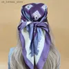 Szaliki luksus cztery sezony chusteczki popularny styl kwadratowy chusta na głowę 2023 nowy projekt 70x70cm szaliki kobiety plażowe filtr Silk Hijab240409