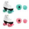 Roller Skate Wheels With Bearings And Toe Stoppers Roller Skate Brake Block Durable 82A Skateboard Wheels Parts