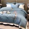 Bedding Define Luxury White 1000TC Cotton Egyptian Set Gold Royal Bordado Tampa de Duveta de Trepa Flata Fronhaes Têxteis Casa #/W