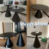 Round Living Room Coffee Table Luxury Dining Table Set Modern Living Room Black Low Center Table Bedroom Metal Furniture