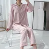 Roupa em casa Pijamas rosa Conjunto de mulheres 2pcs Sleepwear