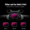 Accessori 3 PC Filtro drone per DJI Mini 3 Pro Optical Glass Glass Dimming Droni Accessorio per telecamera drone ND16/64/256 Filtro Nano rivestimento