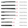 80st Jigsaw -blad Set T Shank -blad snabbt nedskuren trämetallskärningsblad T118A/T118B/T101AO/T101B/T101BR/T144D/T244D/T111C