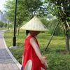 Berretti Cappello da sole per bambini cono unisex da campeggio all'aperto largo brim primavera estate anti-uv design di tessitura di bambù