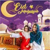 Party Decoration Eid Backdrop 2024 Banner Po Booth Props 70X43Inch Themed Background Happy Pography