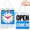 Hanging Sign Open Signs for Shop Office Clocks Signage Right Back Wooden Door Emblems