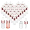 Bouteilles de rangement 2 ml 3 ml 5 ml bouteille de gouttes en verre mini huile essentielle petite pipette claire recharge de flacons de parfum avec capuchon en or rose