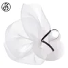 FS White Pillbox Hat Formal Cocktail Party Fascinator Hats For Women Wedding Dress Church Tea Derby Fedoras 240401