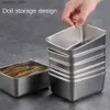 Voedselpotten Bussen Roestvrijstalen snackcontainer met lekvrije deksels Rectanle Airtiht Food Container Bento Food Box Outdoor Picnic Campin Tool L49