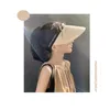 베레모 여성 태양 모자 여름 짚 짠 비 빈 탑 보호 모자 간단한 얼굴 여성 라이딩 해변 선수