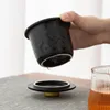 Teaware set gaiwan infuser tibetan tepete teacup kaffekoppar kaffevaror tekanna siltillbehör porslin handgrepp resesats