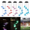 Led Solar Wind Chime Lamp Butterfly Hummingbird Lawn Decorative Lamps IP65 Waterproof Windows Hanging Outdoor Garden Decorations