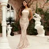 Casual Dresses Sexiga kvinnor Elegant One Shoulder Spaghetti Strap Backless Gold Sequined Cocktail Party Wedding Prom Evening Long Dress Ladies