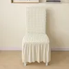 Couvre-chaise Guret Lattice Seersucker Cover avec une longue jupe Stretch pour le banquet de la salle à manger DÉCORD HAUT-HEAU SEAT SEAT
