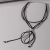 Choker Beautiful Ribbon Knotted Neck Chain Jewelry Stylish Shaped Pendant Necklace