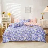 Beddengoed sets geometrisch patroon bed bed voering dekbed afslag kussensloop platplaat set gemengde kleur cartoonstijl