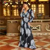 Casual Dresses EDGLuLu Vacation Outfits Woman 2024 Waist Lace-Up Tassel Floral Print Maxi Dress Ladies Beach Bohemian Long 0402