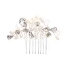 Hair Clips Crystal Pearl Comb Clip Band For Women Bride Rhinestone Wedding Bridal Accessories Jewelry
