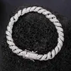 Armband Men Hip Hop 8mm Twisted Chain Hemp Rope Chain Full of Diamonds Cuban Armband Fashion Men's Hip Hop S925 Armband