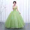 Party Dresses Grass Green Long Sweat Lady Girl Women Princess Performance Banquet Ball Prom Dress Gown