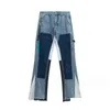 Jeans masculins Nouveaux pantalons LED de lavage épissé Vintage et Womens High Street Micro Ragged Casual Fared Pant Drop Livrot Vêtements Dhiqs