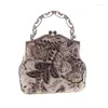 Вечерние сумки 2024 Национальный китайский стиль винтажная вышивка бисера цветок женской день сцепления ретро свадебная свадебная сумочка кошелек