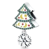 925 série de Natal prateada presente de neve de neve elk santa claus fit pandora pulsão original charme miçangas jóias de colar jóias