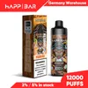 Original Happ Bar Ecigs 2% 5% Nic Salt 10K 12K 15K 20k sbuffi OEM Pacchetto di vaporizzazione usa e getta