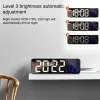 Miroir de 9 pouces LED Grande température de l'horloge murale numérique Date d'humidité Affichage du mode nocturne 12 / 24H