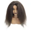 16 inches Brazilian Virgin Human Hair Natural Color Kinky Straight Medical Full PU Wigs for Black Woman