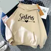 Hoodies pour femmes Sisters Lettre imprimé Femmes Spring automne décontracté surdimensionné surdimension