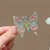 Rhinestone Movable Butterfly Hairpin Shiny Rhinestone Three-Dimensional Cute Duck Clip Girls Headwear Nice Birthday Gift