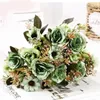 Dekorativa blommor Liten grupp Fake Bouquet Plastic Rose Artificial Plant Diy Decoration Home Party Decor Vackra bröllopsprydnader